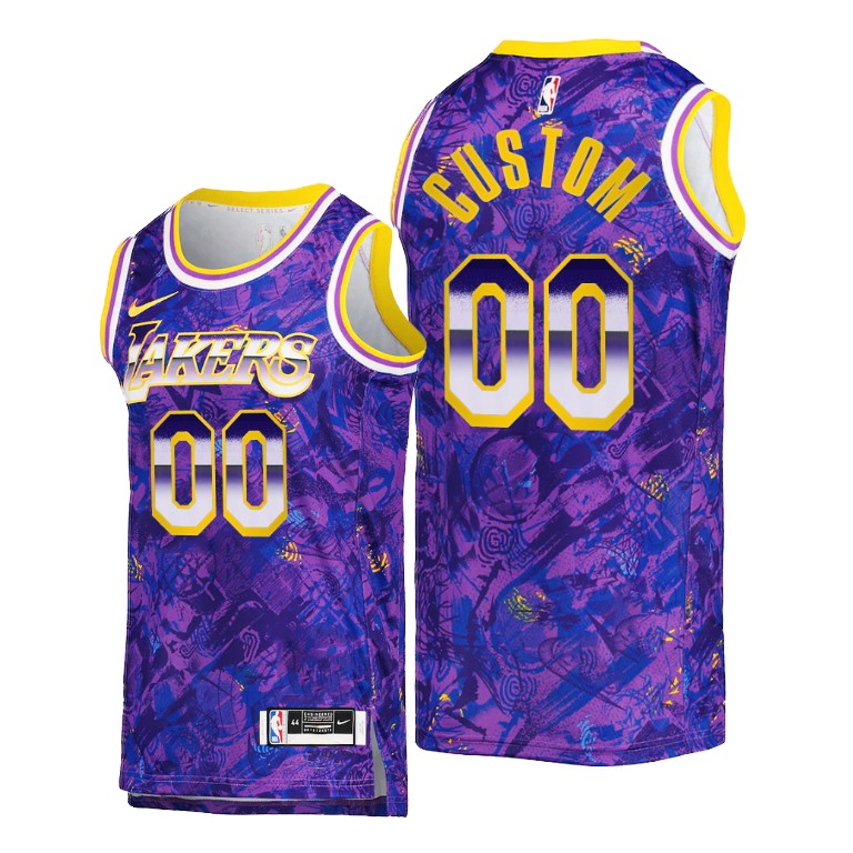Men's Los Angeles Lakers Custom #00 NBA Select Series Camo Purple Basketball Jersey EOZ0183HU